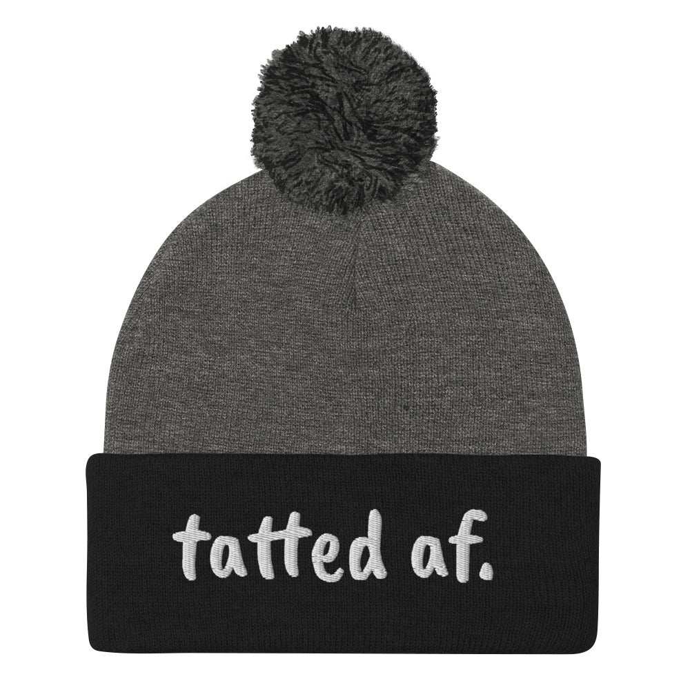 TattedAF Pom-Pom Beanie