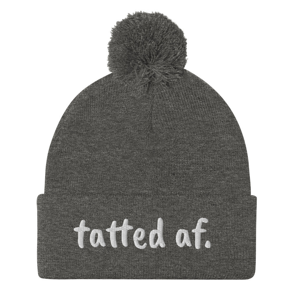 TattedAF Pom-Pom Beanie