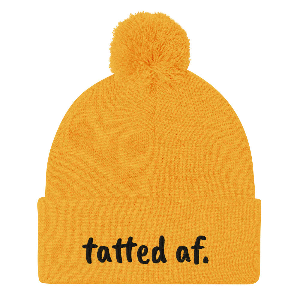 TattedAF Pom-Pom Beanie