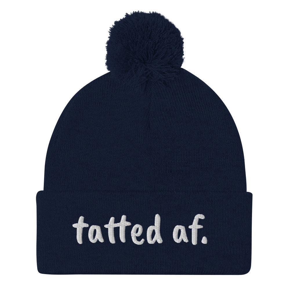TattedAF Pom-Pom Beanie