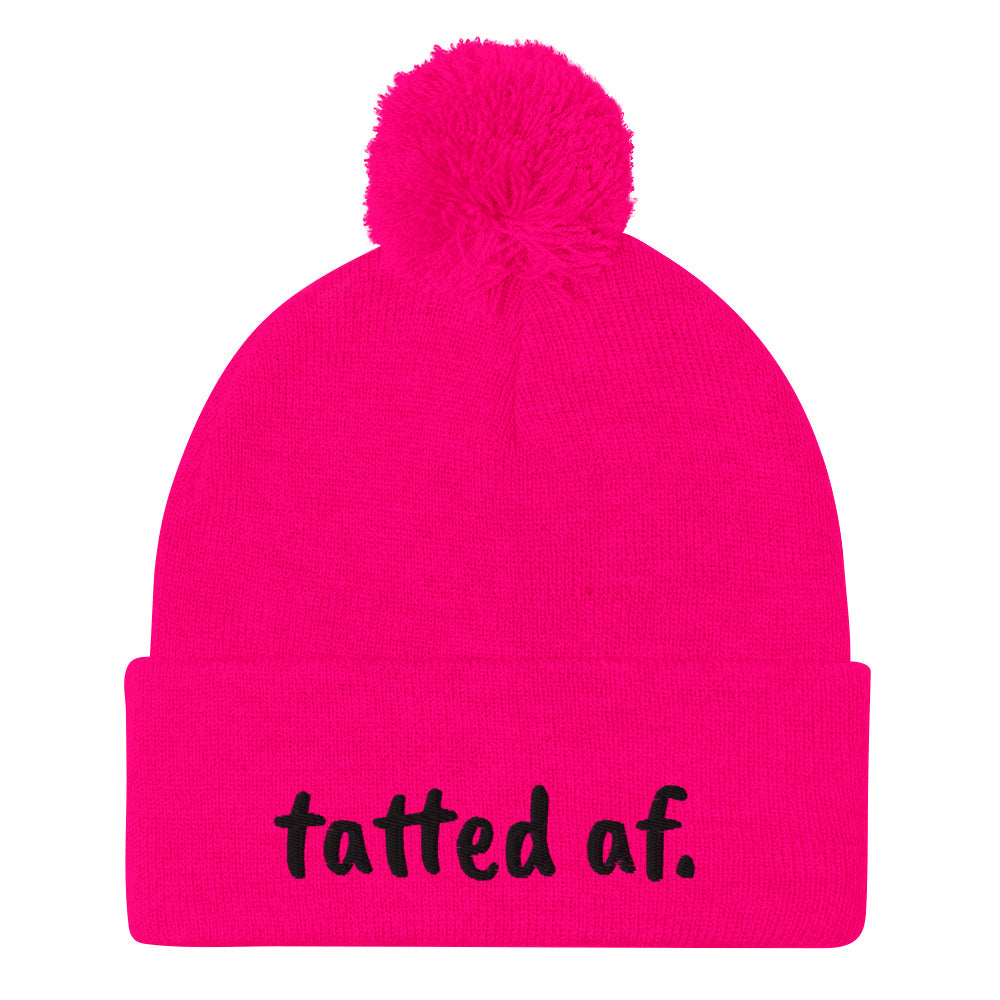 TattedAF Pom-Pom Beanie
